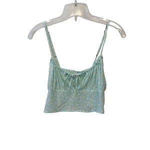 BP Green Floral Tie Detail Crop Camisole Tank Top NWT Size M